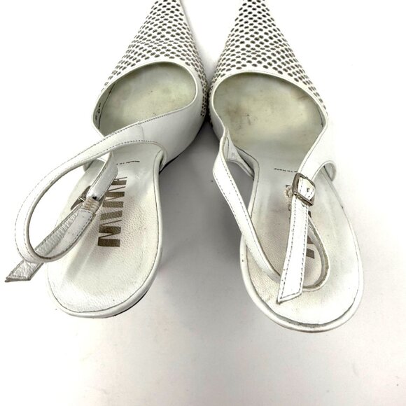 MIMA WHITE LEATHER VINTAGE SHOE MADE IN ITALY - Picture 5 of 7